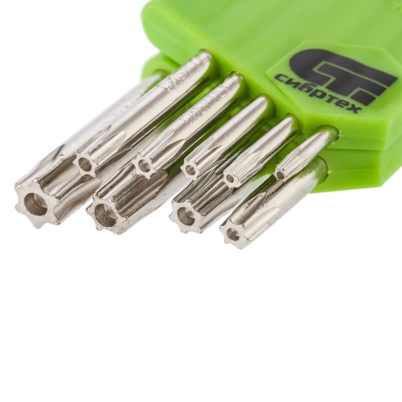 Набор ключей имбусовых Сибртех Tamper-Torx 12321, 9 шт., TT10-TТ50, 45x в Муроме