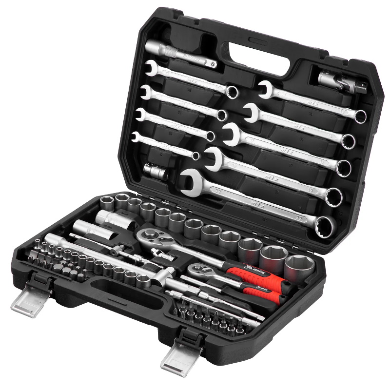 Набор инструментов MTX 13563, 1/2", 1/4", пластиковый кейс, 82 предмета