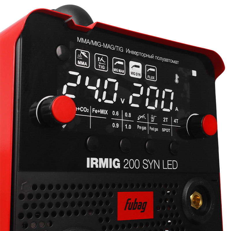 Сварочный полуавтомат Fubag IRMIG 200 SYN LED с горелкой 250А в комплекте