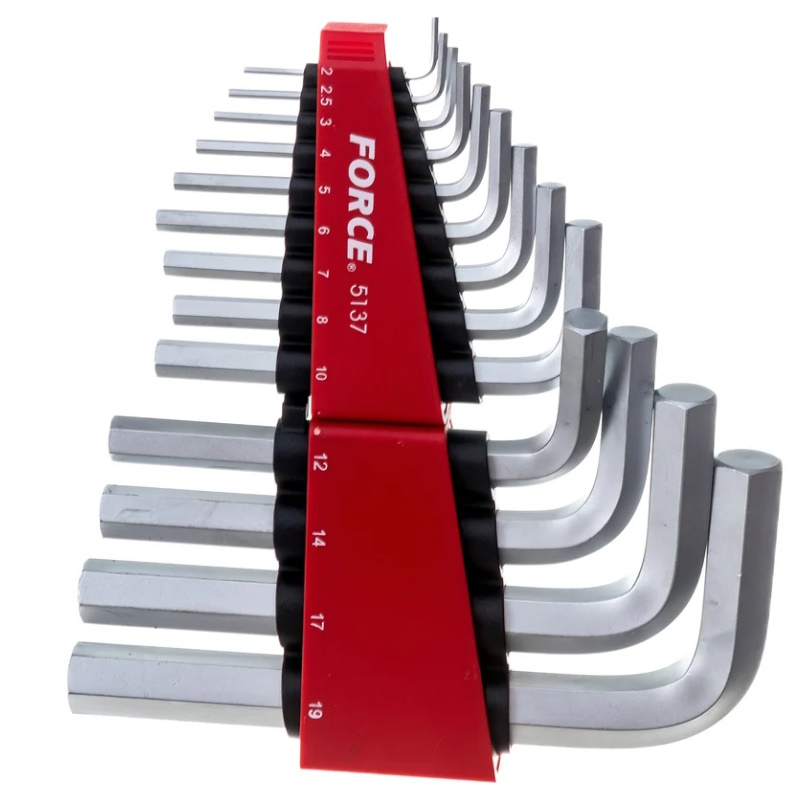 Набор шестигранников Force 5137 Г-образные 2-19 мм 13 предметов 6453₽