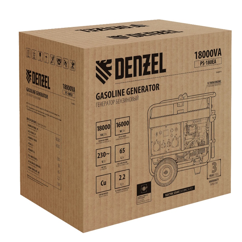 Бензиновый генератор Denzel PS-180EA, 946974 в Туле
