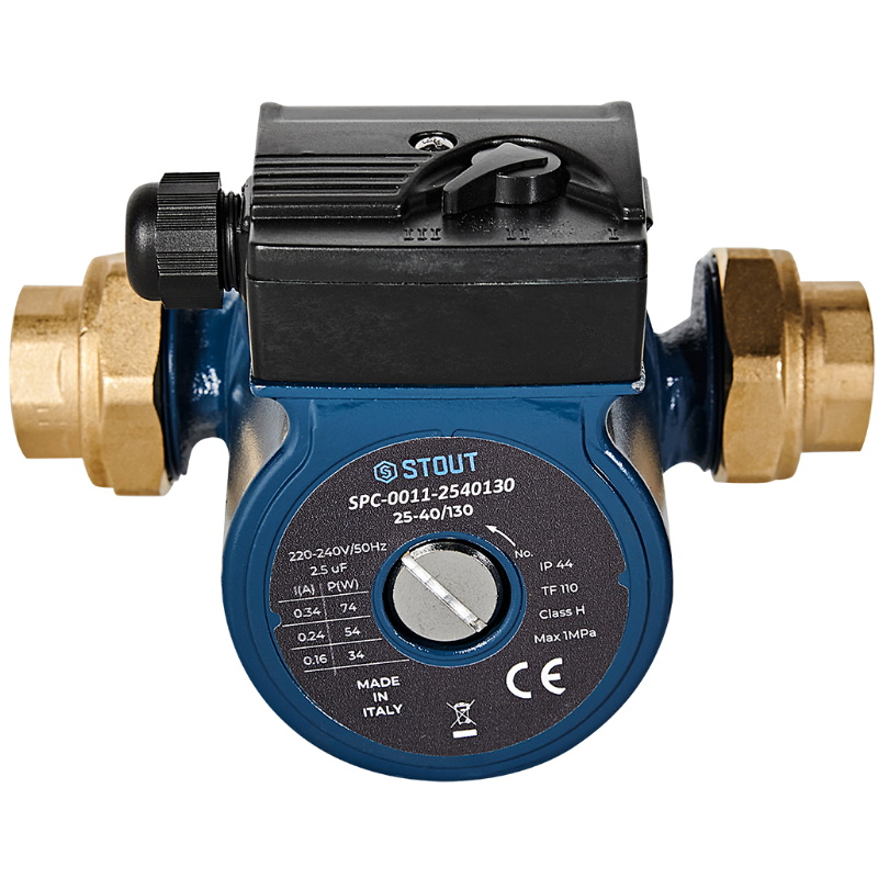 Циркуляционный насос Stout SPC-0011-2540130, 25-40/130, 220/240V, 50Hz, с латунными гайками G 1 1/2 x Rp 1 в Муроме