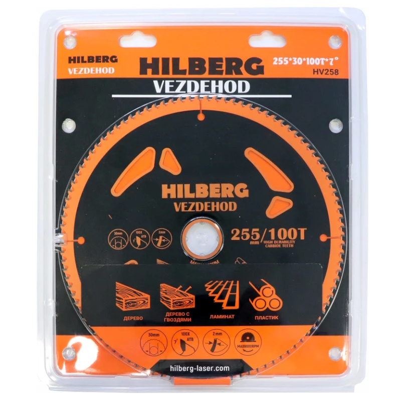 Диск пильный Hilberg Vezdehod HV258, 255х30, 100Т, 7 градусов в Александрове