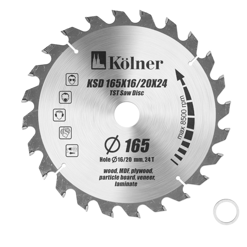 Пильный диск Kolner KSD 4610092010908 диаметр 165мм ширина пропила 2-22мм 165162024 460₽