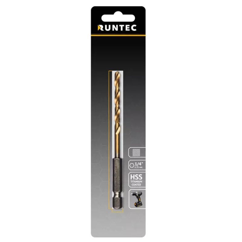 Сверло по металлу Runtec RT-DS6, HSS-TiN, 6 x 111 мм, HEX 1/4" в Рыбинске