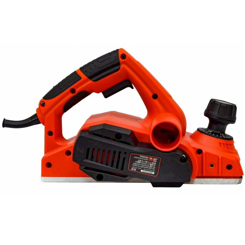 Рубанок электрический Brait P822 21.01.242.106, 800Вт,размер ножа 82*5,7*1,2 мм, 17000 об/мин