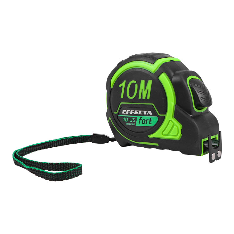 Рулетка Effecta fort 581125, 10 м/25 мм, магнит, автостоп, ударопрочный корпус, лента - 2-сторонняя шкала в Ярославле