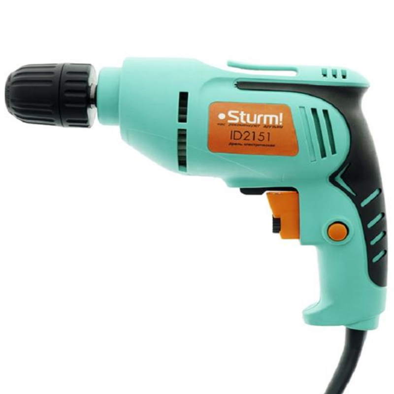 Электродрель бытовая Sturm ID2151 мощность инструмента 500 Вт max диаметр сверления металла 8 мм 2032₽