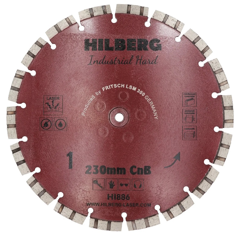 Диск алмазный отрезной Hilberg Industrial Hard CnB HI886, 230x2  в Переславле
