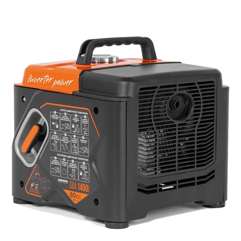 Генератор бензиновый инверторный Daewoo GDA 1400i (мощность 1.2 кВт, четырехтактный двигатель, ручной запуск)