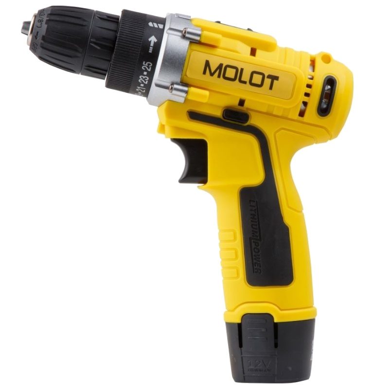 Аккумуляторная дрель-шуруповерт Molot MBD 1213-1 Li MBD12131Li0029, в коробке в Костроме