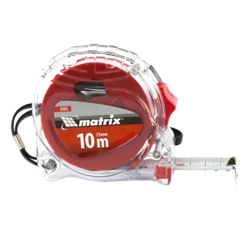 Рулетка Matrix Crystal 31075, 10 м х 25 мм, корпус из поликарбоната в Костроме