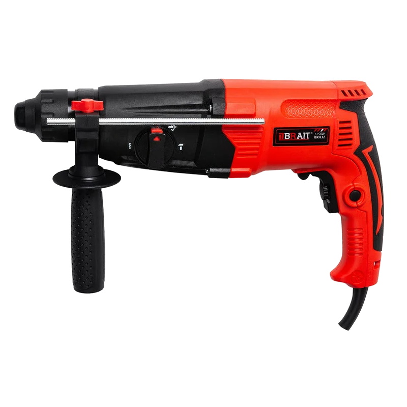 Перфоратор Brait BRH32 21.01.064.064, 3-режима, горизонтальный, 1150 Вт, 3.2 Дж, патрон 32 мм SDS+, 5 насадок, кейс