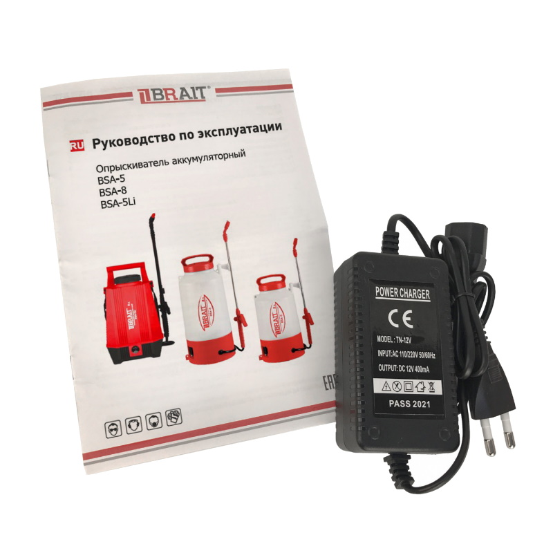 Опрыскиватель аккумуляторный Brait BSA-8 27.01.008.072, объем 8 л, рабочее давление 1.5-4 бар, АКБ гелевый, 12 В, 1.3 Ач в Угличе