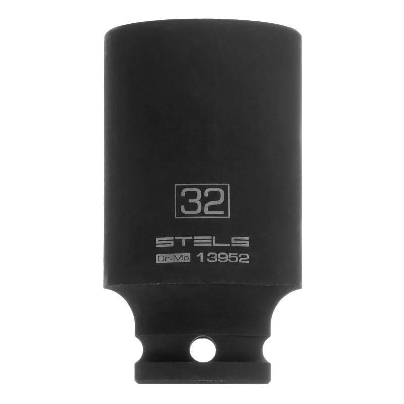 Головка ударная удлиненная шестигранная Stels 13952, 32 мм, 1/2", CrMo в Череповце