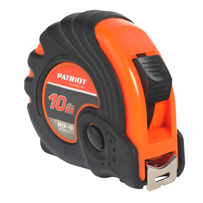 Рулетка Patriot MTP-10 350005010, ударопрочный корпус, обрезиненная, 10м