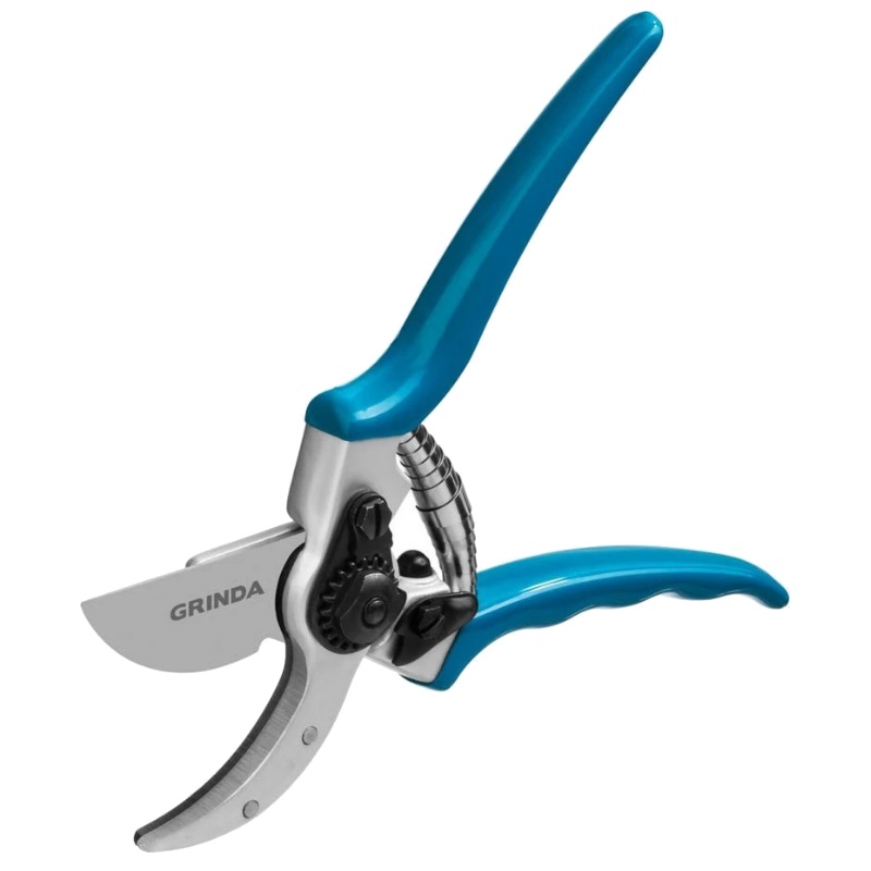 Плоскостной секатор Grinda PROLine P-23 423423, 210 мм, усиленные лезвия, закалённая сталь, алюминиевые кованые рукоятки в Угличе
