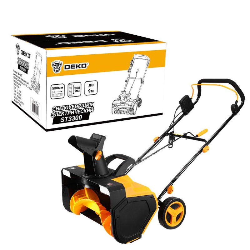 Снегоуборщик электрический Deko ST3300 084-4447, 58см, 3300Вт, 2 фары в Иваново