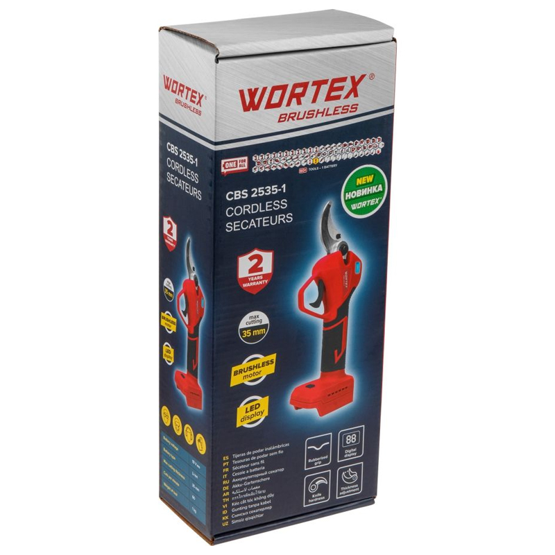 Аккумуляторный секатор Wortex CBS 2535-1 1329488 (ALL1 SOLO бесщет., 18 В, ветки до 35 мм) во Владимире