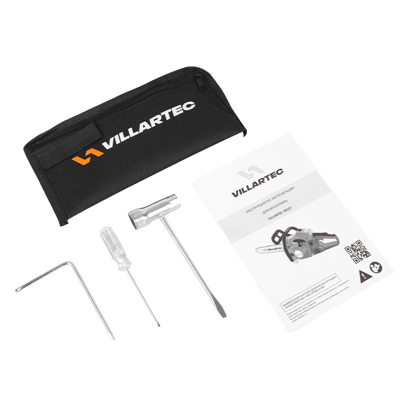 Бензопила Villartec SB301, шина 35 см (14"), цепь 3/8, 1.3 мм, 52 звенья в Коврове