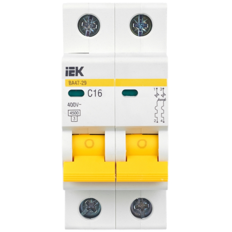 Автоматический выключатель IEK KARAT ВА47-29 MVA20-2-016-C, 2P C 16А 4,5кА
