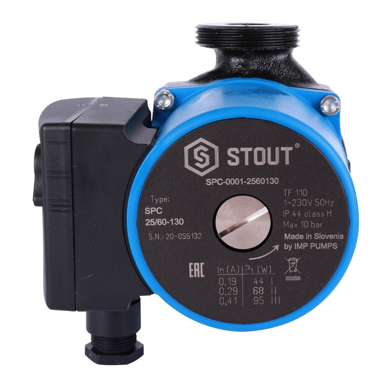 Насос циркуляционный для горячей воды Stout 25/60-130 SPC-0001-2560130 (максимальная мощность 95 Вт, производительность 0.24 л/мин) в Муроме