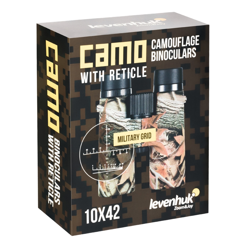 Бинокль камуфляжный Levenhuk Camo 81926, 10x42, с сеткой в Рыбинске