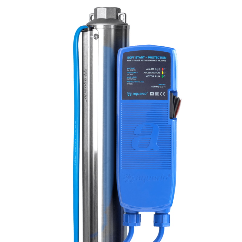 Насос скважинный Aquario ASP1E-55-75 (P) 3150, с плавным пуском, с встроенным конденсатором в Иваново