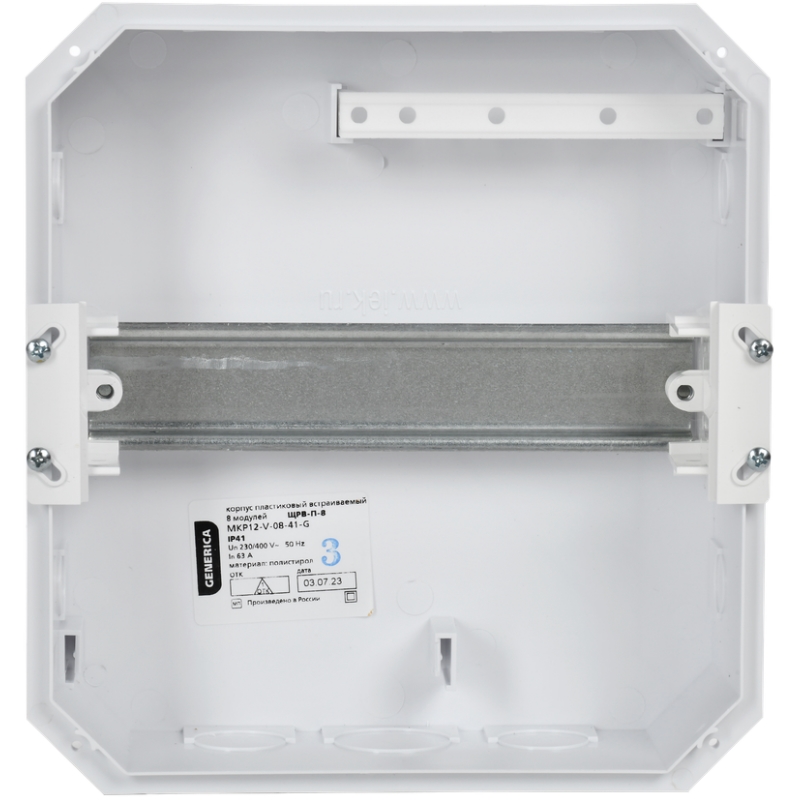 Корпус пластиковый IEK GENERICA ЩРВ-П-8 MKP12-V-08-41-G черн. прозр. дверь IP41 в Череповце