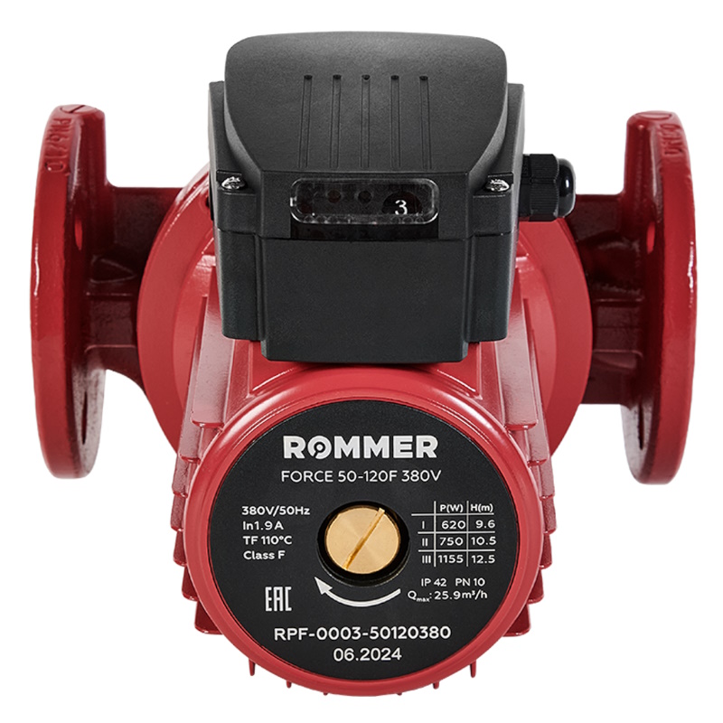 Насос циркуляционный Rommer FORCE RPF-0003-50120380, фланцевый, трехскоростной, 50-120F, 380V в Муроме