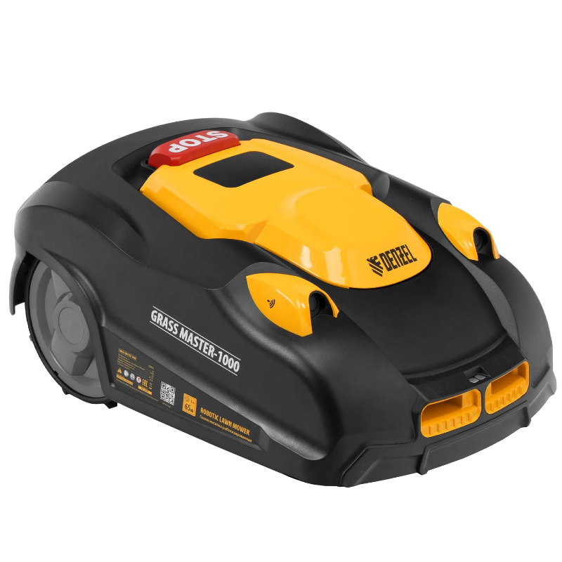 Робот-газонокосилка Denzel Grass Master 1000 58955, ультразвуковой датчик, 3 Ач, LCD дисплей, Wi-Fi в Александрове