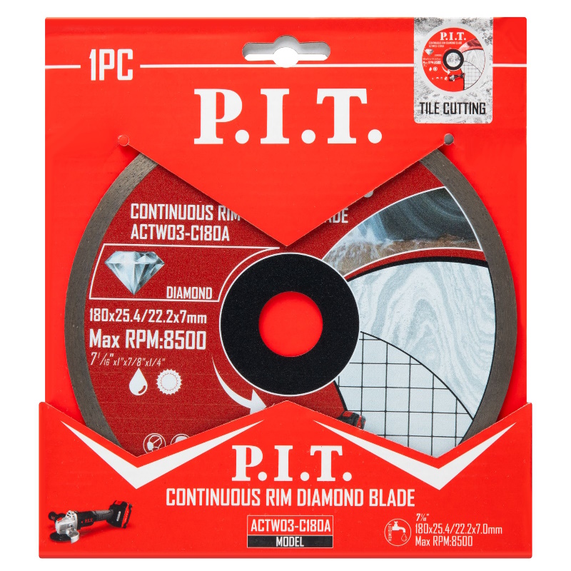 Диск алмазный отрезной сплошной P.I.T. ACTW03-C180A, 180x25,4/22,2x1,6 мм в Угличе
