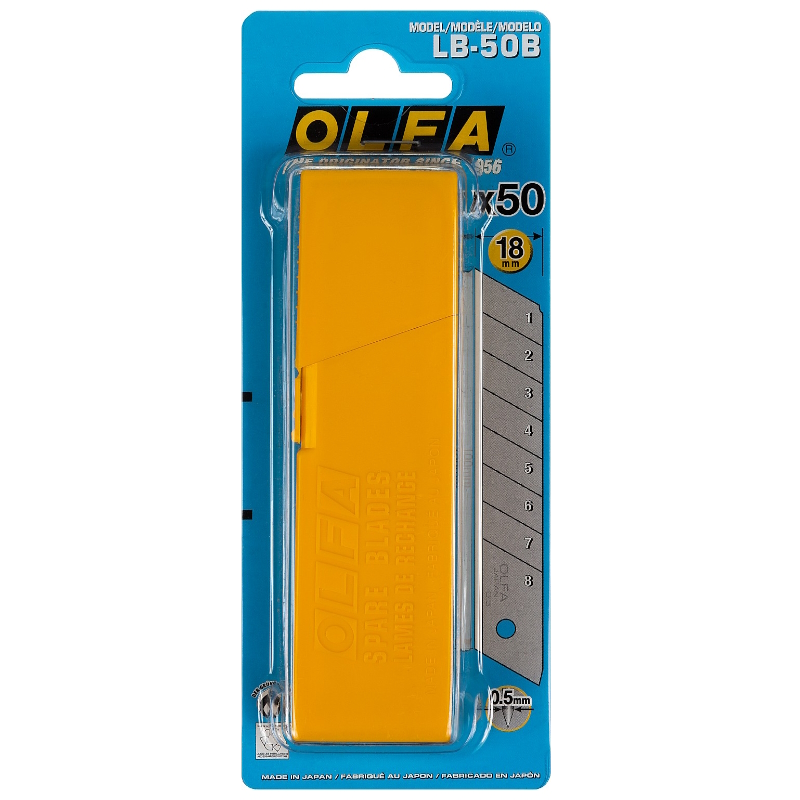 Сегментированные лезвия Olfa OL-LB-50, 18 мм, 50 шт, в боксе в Твери