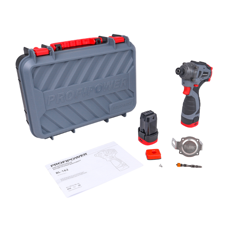 Аккумуляторный бесщеточный винтоверт ProfiPower BL-162 E0211, 16В, 160Нм, Li-ion 2 шт, 2.0 Ач, 3 скорости, З/У