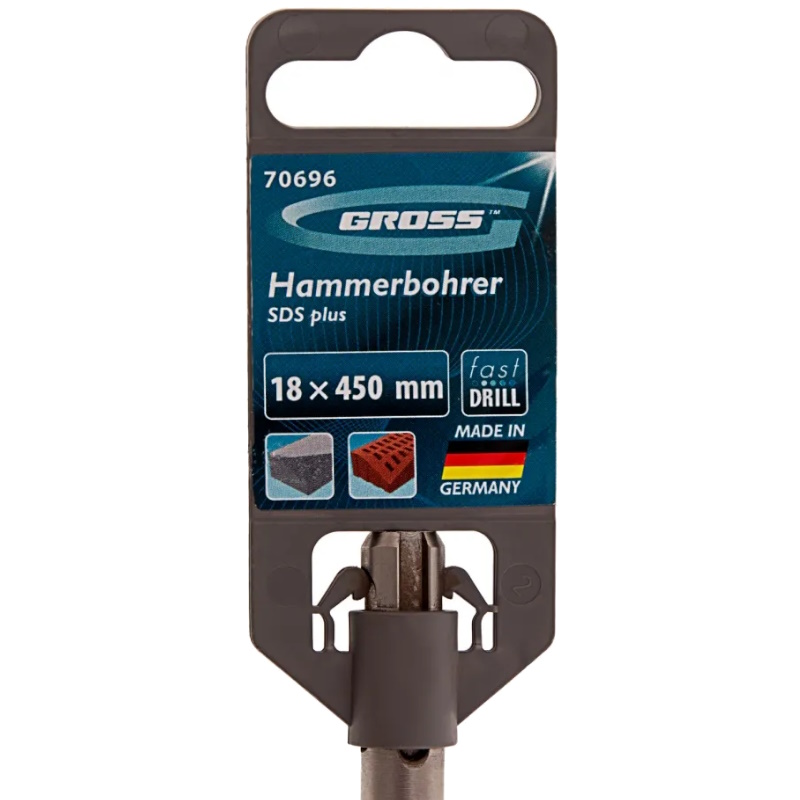 Бур по бетону Gross Pro 70696, 18 х 450 мм, SDS PLUS в Муроме