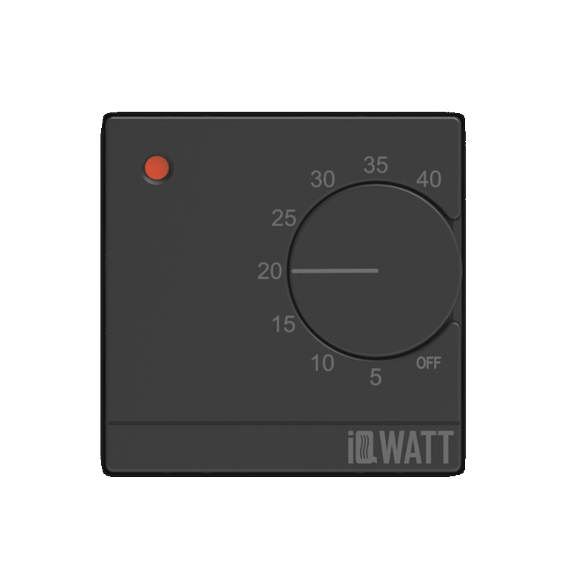 Терморегулятор электронный Iqwatt IQ THERMOSTAT D 400101 механическое управление черный 3645₽