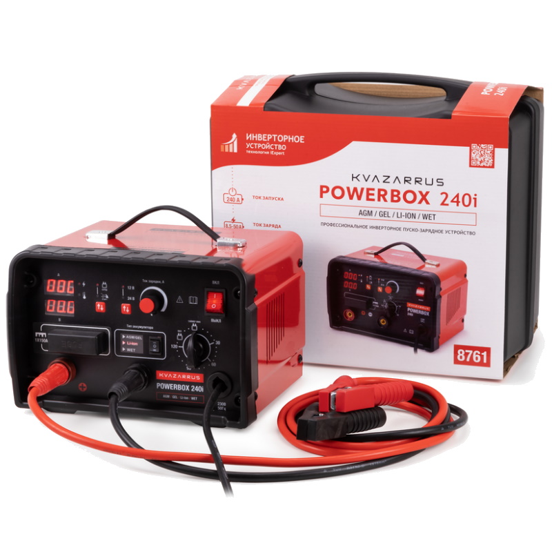 Инверторное пуско-зарядное устройство Kvazarrus PowerBox 240i 8761, таймер, пластиковый кейс в Иваново