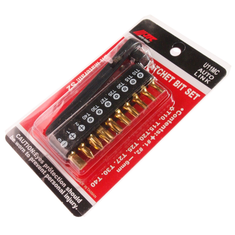 Набор бит JTC JTC-U11MC, 1/4" SL6, PH1-2, T10Н-T40Н, с ключом трещоткой, 11 предметов в Муроме
