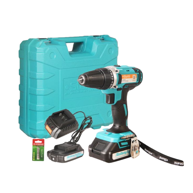 Дрель аккумуляторная Sturm! CD3620, 20В, 1BatterySystem, 32Нм, конусный патрон, 2х2.0Ач, кейс в Твери