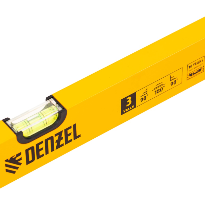 Уровень алюминиевый Denzel 33684, 1200 мм, фрезерованный, 3 глазка