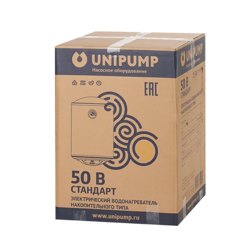 Водонагреватель накопительного типа Unipump Стандарт 50 В, 50 л, вертикальный, 1,5 кВт, d-410 мм, h-645 мм 38591 в Муроме