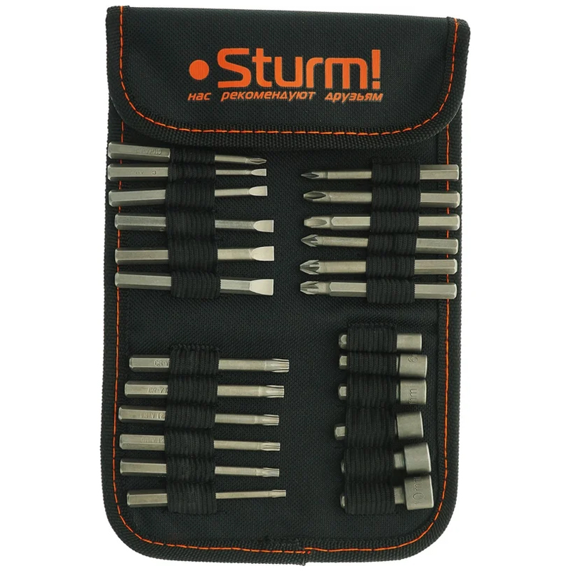Отвертка с насадками Sturm 1040-08-SS2 (26 предметов, мягкий чехол, CrV) в Александрове