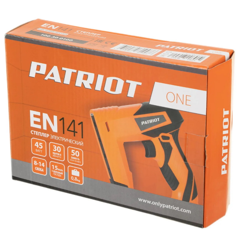 Степлер электрический Patriot EN 141 The One (длина гвоздей до 15 мм, вес 0.8 кг) в Муроме