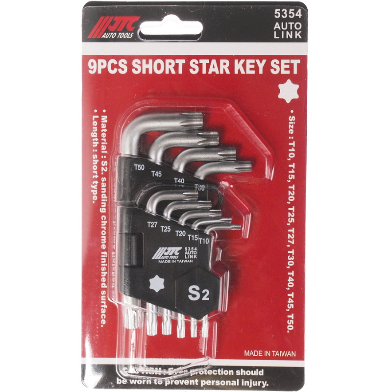 Набор ключей торкс JTC JTC-5355 Г-образных Т10-Т50 9 предметов 1305₽