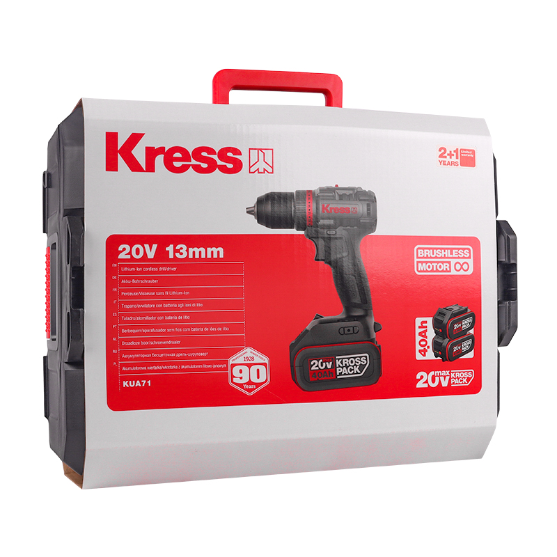 Дрель-шуруповерт аккумуляторная бесщеточная Kress KUA71 , 20В, 60Нм, 4Ач x2, ЗУ, кейс в Угличе