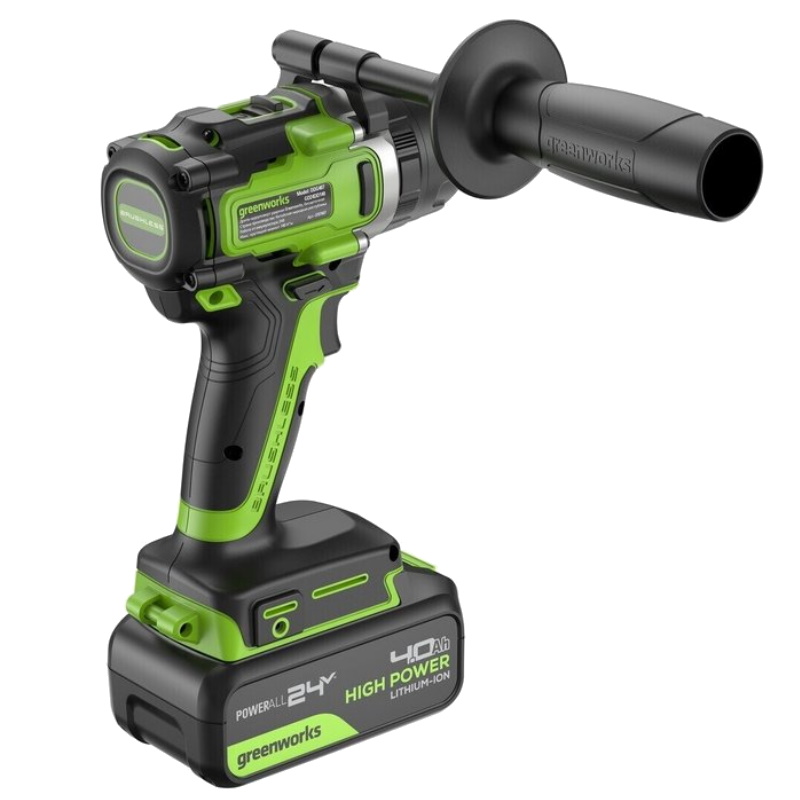 Дрель-шуруповерт ударная аккумуляторная Greenworks GD24DD140 3707607CUD, 24V, б/щет, 70/140 Нм, Anti-kickback, 2x4Ач, ЗУ, коробка в Угличе
