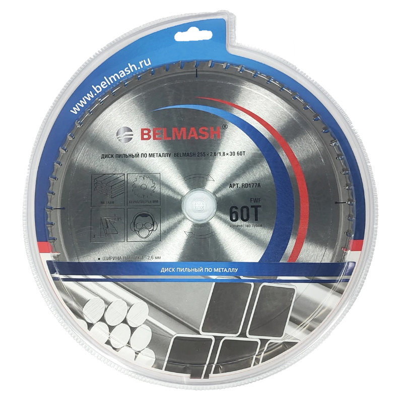 Диск пильный по металлу Belmash RD177A, 255x2,6/1,8x30, 60T в Александрове