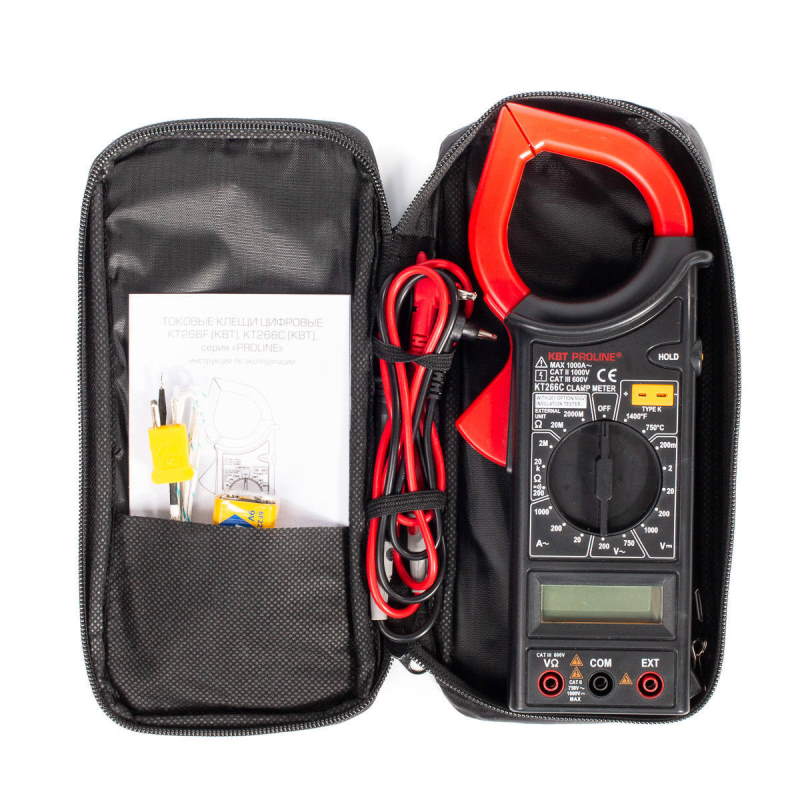 Токоизмерительные клещи КВТ KT 266C PROLINE 79132 (измерения: напряжение, сила постоянного и переменного тока) 