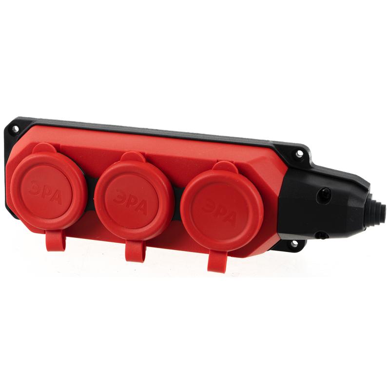 Колодка каучуковая Эра K-3e-RED-IP44, с/з 3гн 16А, IP44, красная в Муроме