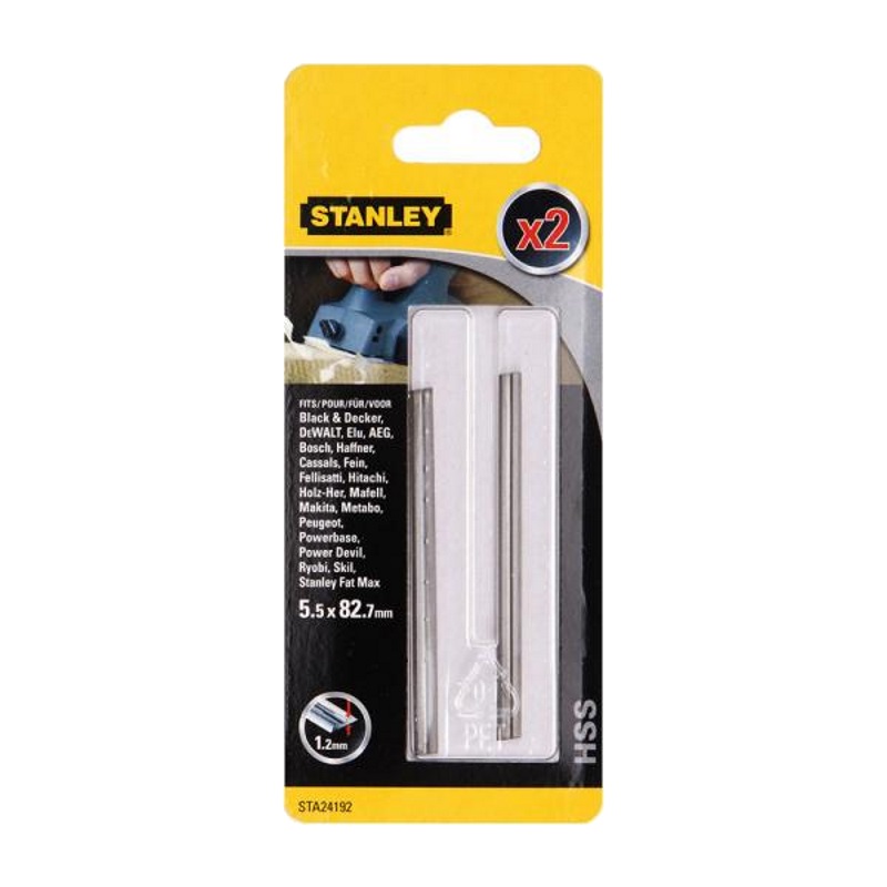 Ножи для рубанков Stanley STA24192-XJ (HSS, 5.5x82x1.2 мм) в Переславле